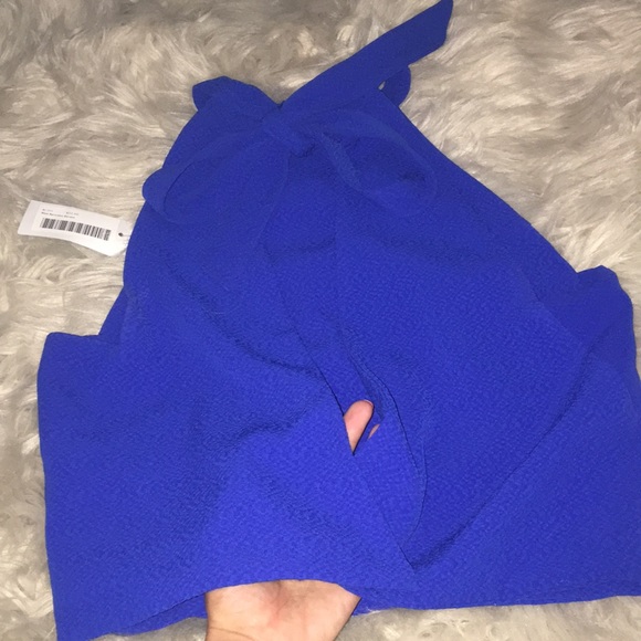 Backless J.O.A Crop top bow tie blue pink open - Picture 5 of 7